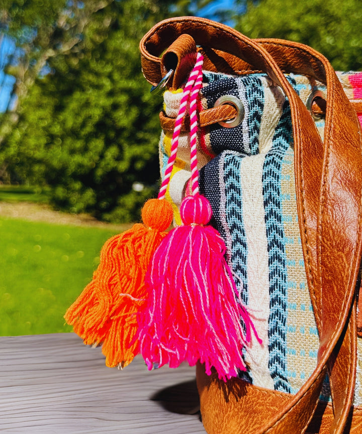 Stylish Multi Aztec Jacquard Sling Bag - Bagpac