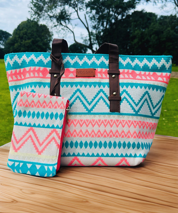 Women Multicolor Tote Bag With Coin Pouch - Bagpac