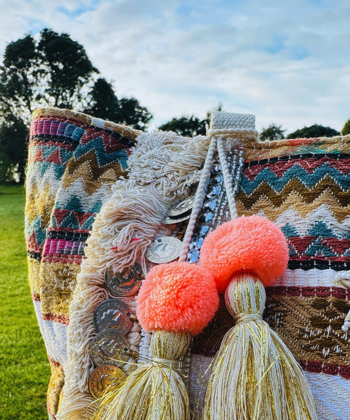 Multicolor Bohemian Chic Handmade Tote Bag - Bagpac